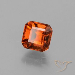 Grenat Hessonite Ambre orange naturelle Octogone / coupe Émeraude, 1.36 ct, VS