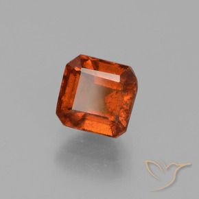 Grenat Hessonite Ambre orange naturelle Octogone / coupe Émeraude, 1.43 ct, VS