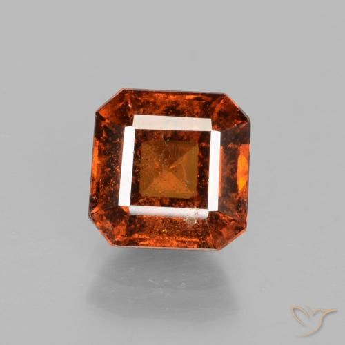 2.15ct Naturel Orange foncé Grenat Hessonite, Taille émeraude, VS-SI