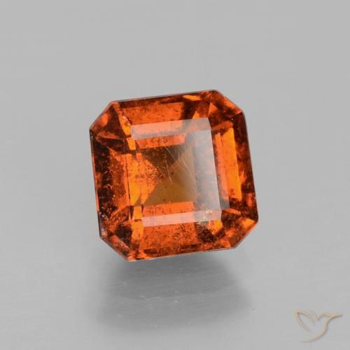 Grenat Hessonite Orange foncé naturelle Octogone / coupe Émeraude, 2.15 ct, VS-SI