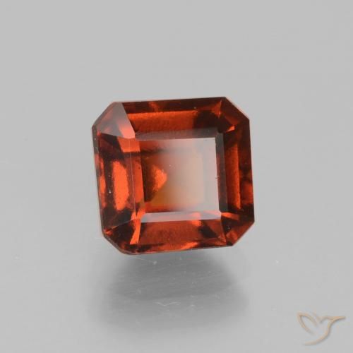 Grenat Hessonite Orange rouge foncé naturelle Octogone / coupe Émeraude, 2.04 ct, VS