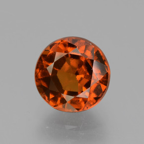 Grenat hessonite orange naturelle coupe roude, 2,05 ct, VS