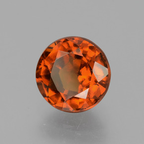 Grenat hessonite orange naturelle coupe roude, 2,05 ct, VS