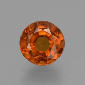 Grenat hessonite orange naturelle coupe roude, 2,53 ct, VS