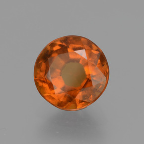 Grenat hessonite orange naturelle coupe roude, 2,53 ct, VS