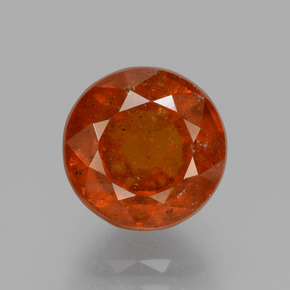 Grenat hessonite orange naturelle coupe roude, 3,93 ct, SI