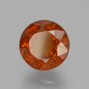 Grenat hessonite orange naturelle coupe roude, 3,93 ct, SI