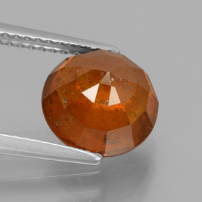 Grenat hessonite orange naturelle coupe roude, 3,93 ct, SI