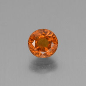 Grenat hessonite orange naturelle coupe roude, 1,28 ct, VS-SI