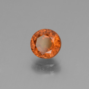 Grenat hessonite orange naturelle coupe roude, 1,28 ct, VS-SI