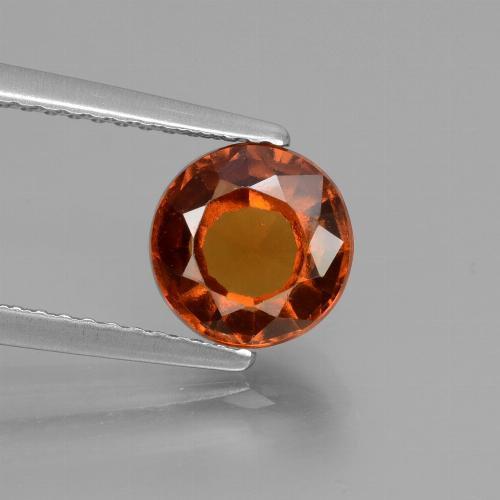 Grenat hessonite orange naturelle coupe roude, 1,78 ct, VS