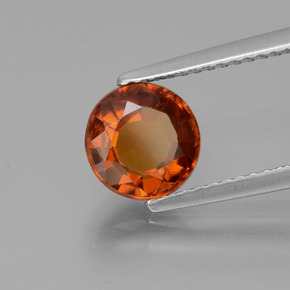 Grenat hessonite orange naturelle coupe roude, 1,78 ct, VS