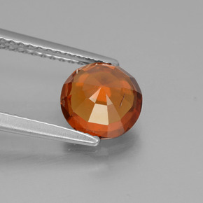 Grenat hessonite orange naturelle coupe roude, 1,78 ct, VS