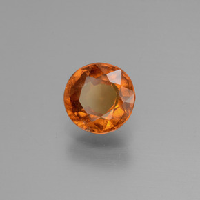 Grenat hessonite orange naturelle coupe roude, 1,24 ct, VS