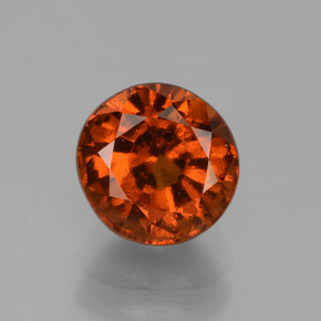 Grenat hessonite orange naturelle coupe roude, 1,83 ct, VS