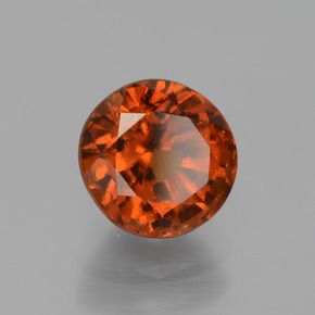 Grenat hessonite orange naturelle coupe roude, 1,83 ct, VS
