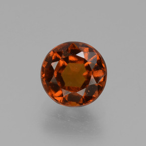 Grenat hessonite orange naturelle coupe roude, 1,24 ct, VS