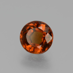 Grenat hessonite orange naturelle coupe roude, 1,24 ct, VS