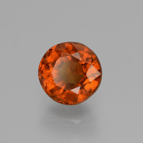 Grenat Hessonite Cannelle Orange naturelle Coupe roude, 1.36 ct, VS