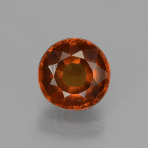 Grenat Hessonite Cannelle Orange naturelle Coupe roude, 1.30 ct, VS