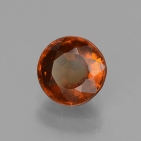 Grenat Hessonite Cannelle Orange naturelle Coupe roude, 1.30 ct, VS