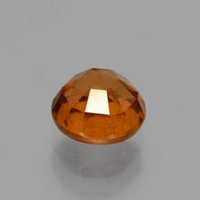 Grenat hessonite orange naturelle coupe roude, 1,42 ct, VS