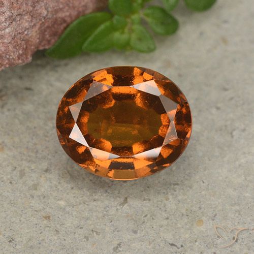 2.06ct Naturel Ambre orange Grenat Hessonite, ovale, VS