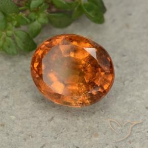 Grenat Hessonite Orange foncé naturelle ovale, 2.22 ct, VS