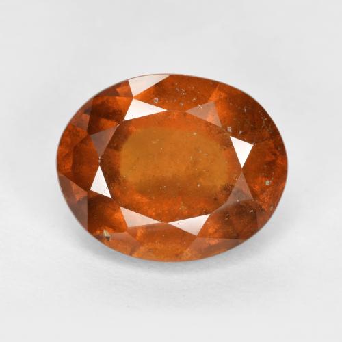 Grenat hessonite orange naturelle coupe ovale, 5,45 ct, VS-SI