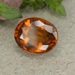 Grenat Hessonite Ambre orange naturelle ovale, 2.65 ct, VS