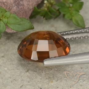 Grenat Hessonite Ambre orange naturelle ovale, 2.65 ct, VS
