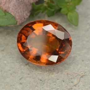 Grenat Hessonite Orange foncé naturelle ovale, 2.84 ct, VS