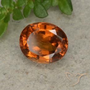 Grenat Hessonite Ambre orange naturelle ovale, 1.80 ct, VS