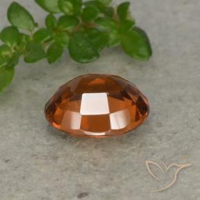 Grenat Hessonite Ambre orange naturelle ovale, 1.80 ct, VS