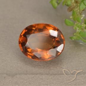 Grenat Hessonite Orange feu naturelle ovale, 1.85 ct, VS