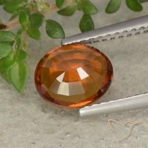 Grenat Hessonite Orange foncé naturelle ovale, 1.56 ct, VS