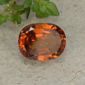Grenat Hessonite Orange foncé naturelle ovale, 1.74 ct, VS