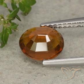 Grenat Hessonite Orange foncé naturelle ovale, 1.82 ct, VS-SI