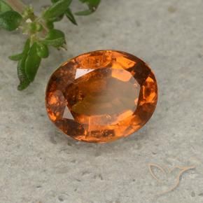 Grenat Hessonite Orange foncé naturelle ovale, 1.90 ct, VS-SI