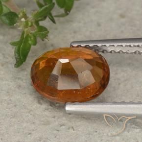 Grenat Hessonite Orange foncé naturelle ovale, 1.90 ct, VS-SI