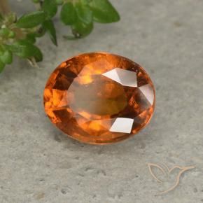 Grenat Hessonite Orange foncé naturelle ovale, 1.84 ct, VS-SI