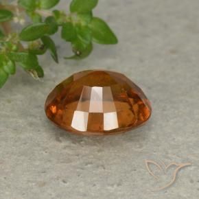 Grenat Hessonite Orange foncé naturelle ovale, 1.84 ct, VS-SI