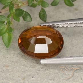 Grenat hessonite orange naturelle coupe ovale, 2,26 ct, VS-SI