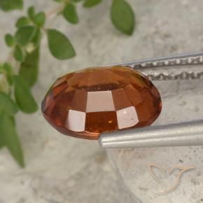 Grenat Hessonite Orange rougeâtre naturelle ovale, 2.20 ct, VS-SI