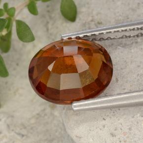 Grenat hessonite orange naturelle coupe ovale, 2,79 ct, VS
