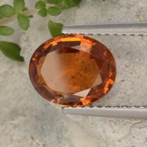 Grenat Hessonite Orange moyen-foncé naturelle ovale, 1.90 ct, VS