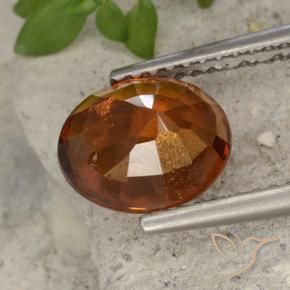 Grenat Hessonite Orange foncé naturelle ovale, 2.40 ct, VS-SI