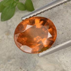 Grenat hessonite orange naturelle coupe ovale, 2,62 ct, VS-SI