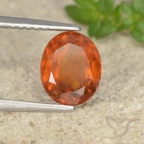 Grenat Hessonite Orange foncé naturelle ovale, 1.96 ct, VS