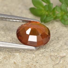 Grenat Hessonite Orange foncé naturelle ovale, 1.96 ct, VS
